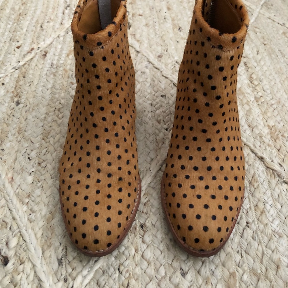 Loeffler Randall Tan Booties with polka dots